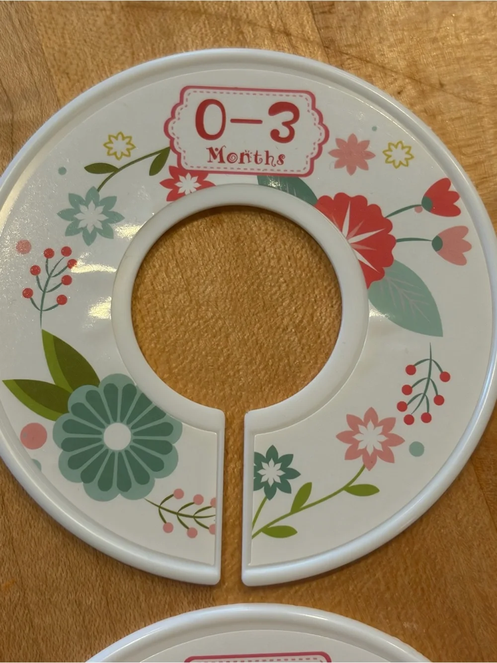 Set of 6 Floral Baby Closet Dividers - 0-24 Months Set